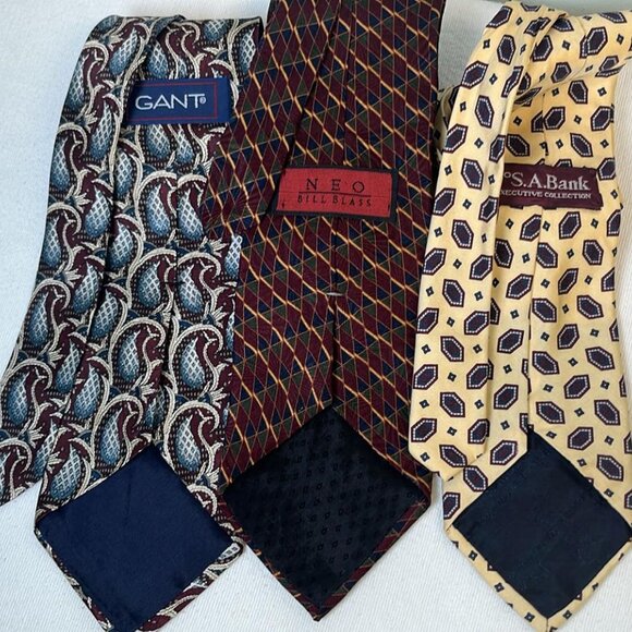 Men's Necktie Set of 3 100% Silk Business Dinner Date MobBoss CEO Hipster - Picture 6 of 9